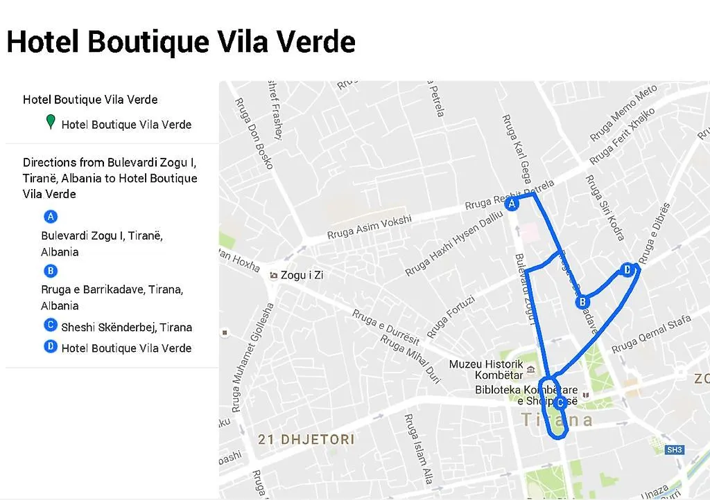 Hotel Vila Verde City Center Tirana